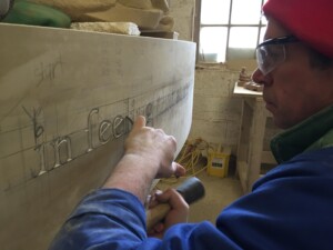 hand drawn lettering in stone