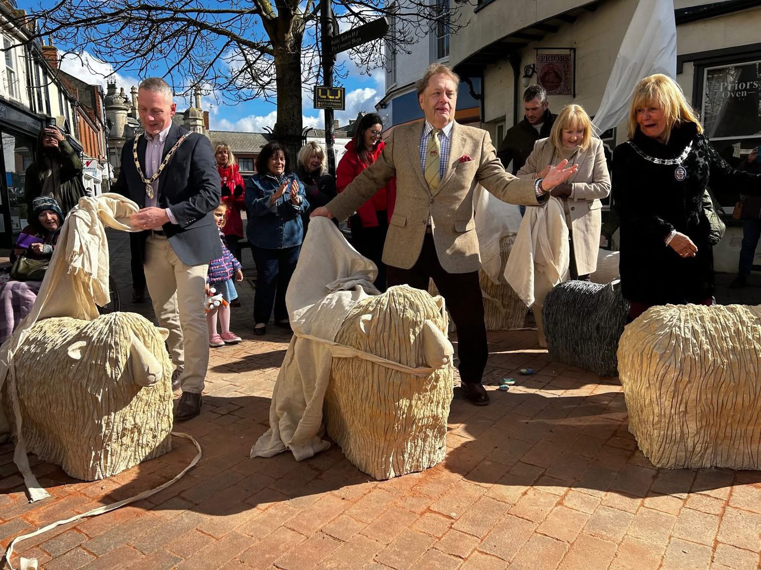 sheep unveiled by MP Sir John Hayes